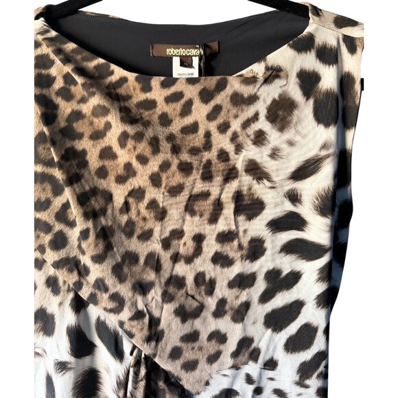 Roberto Cavalli Leopard-Print Ruched Sheath Dress – Size XL New with Tags - Picture 7 of 16